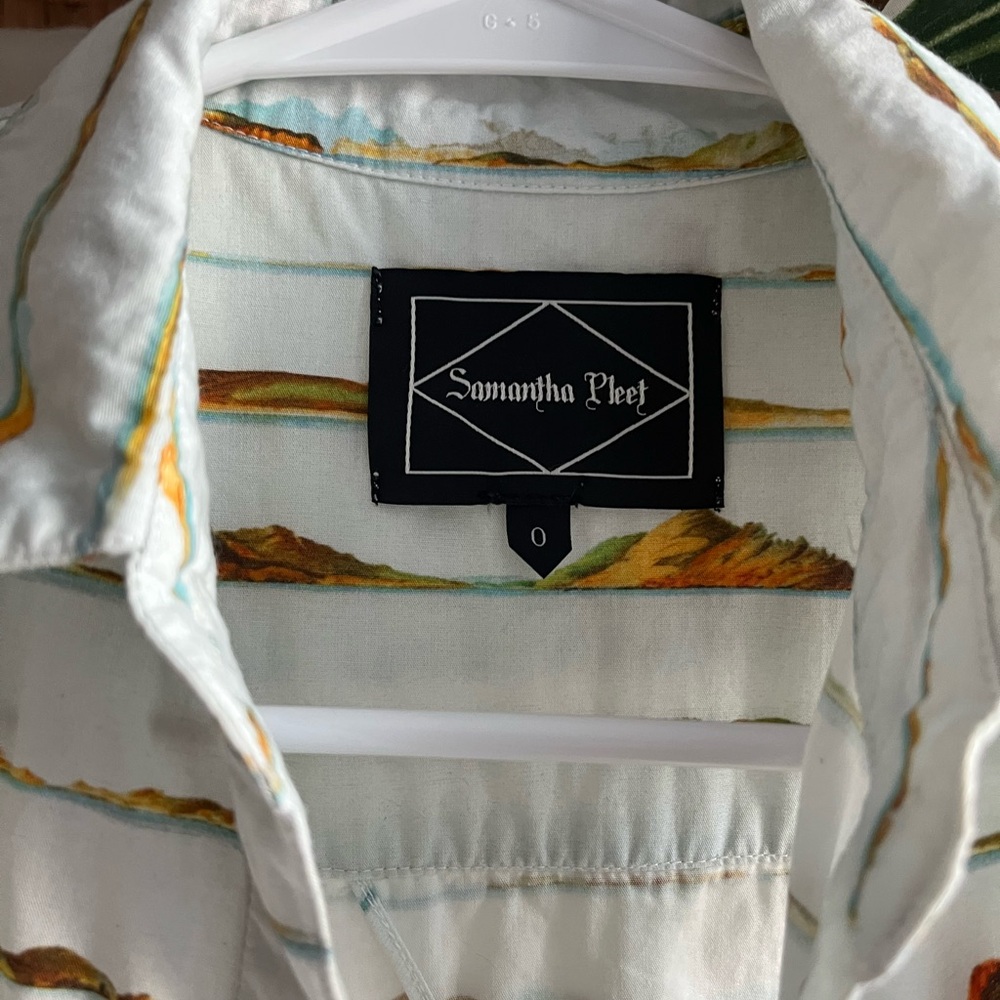 Samantha Pleet mountain print mini Dress from 2014 cut out collar vintage sezane - Picture 7 of 10